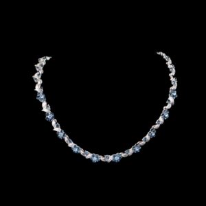 blue floral crystal necklace set house of hendrik
