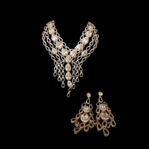 champagne teardrop lace necklace set house of hendrik