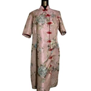 cheongsam mama pink motif bunga acara sangjit