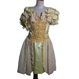 dress anak kuning payet lengan dada pesta