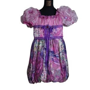 dress anak motif abstrak payet bunga bunga pesta