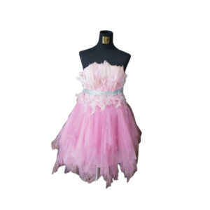 dress bulu bulu pendek rumbai rok payet pinggang pilihan pink pesta presweet remaja