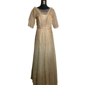 dress mama gold tile gliter full payet mutiara dada pesta