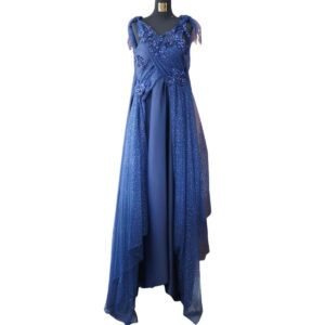 dress navy tile glitter broklat dada pesta anak muda