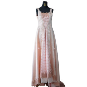 dress orange payet dada rok broklat bawah sweet 17 pesta remaja