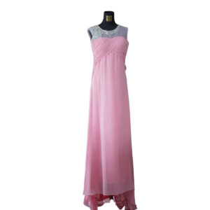 dress pink ceruty payet leher graperi dada pesta