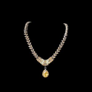 golden leaf pendant necklace house of hendrik