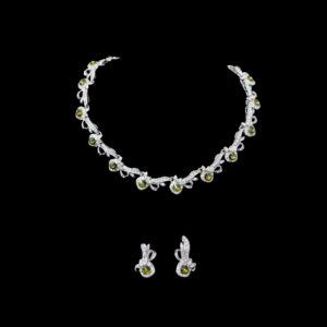 olive green crystal necklace set house of hendrik