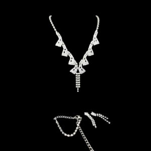 silver geometric tassel jewelry set house of hendrik