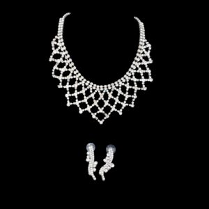 silver lattice statement necklace set house of hendrik