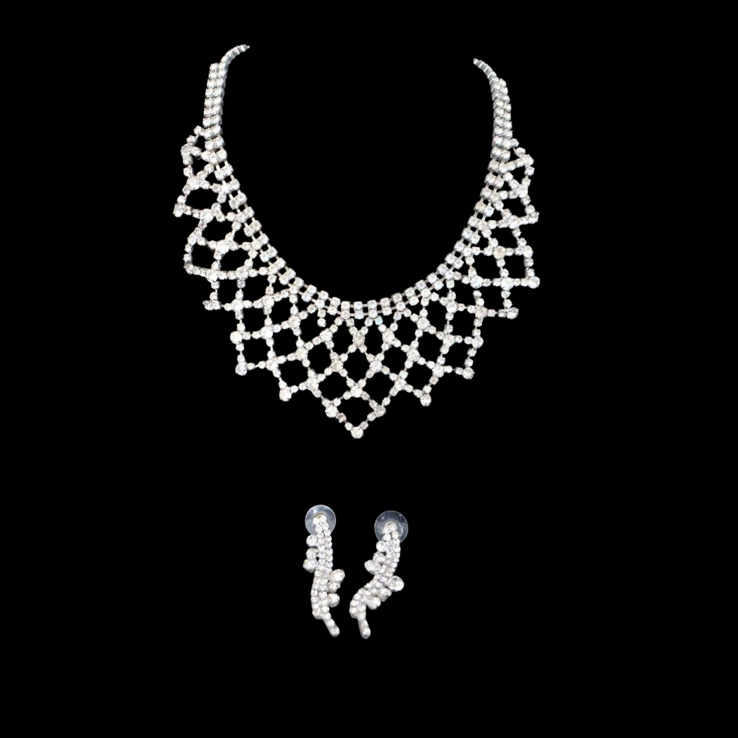 silver lattice statement necklace set house of hendrik