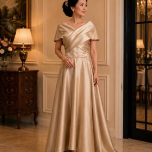 dress mama gold sabrina mutiara pinggang lengan sabrina pesta