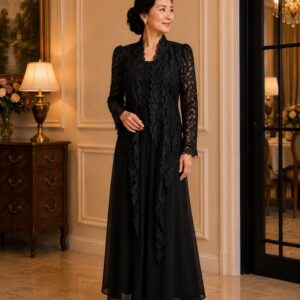 dress mama hitam outer broklat pesta