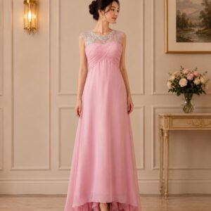 dress pink ceruty payet leher graperi dada pesta
