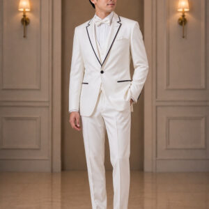 jas pria champagne satu kancing set celana slim fit ld 96cm pesta formal