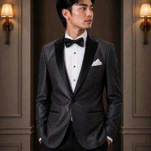 jas pria hitam abu slim fit satu kancing ld 102cm pesta formal