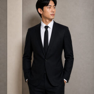 jas pria hitam satu kancing slim fit ld 98cm pesta formal pernikahan