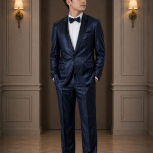 jas pria navy biru tua satu kancing set celana ld 114cm pesta formal